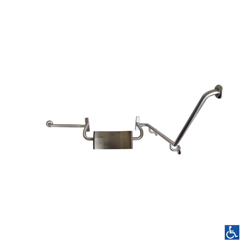 Metlam Lh & Rh 40° Grab Rail & Vandal Proof Backrest Set