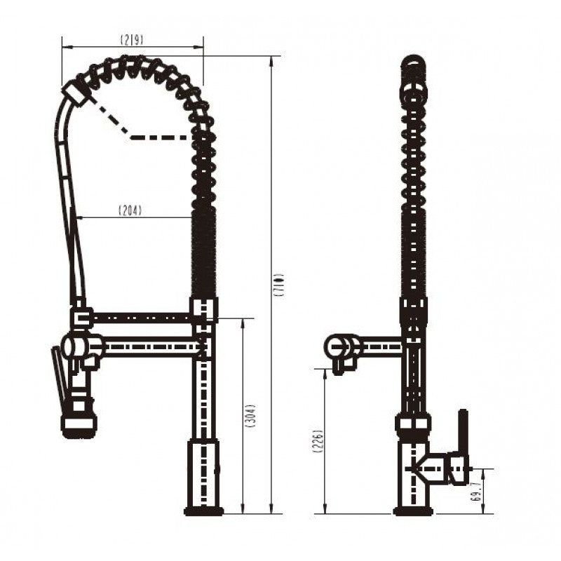 Modern National Halo Pull Out Spring Kitchen Mixer Tap Matte Black