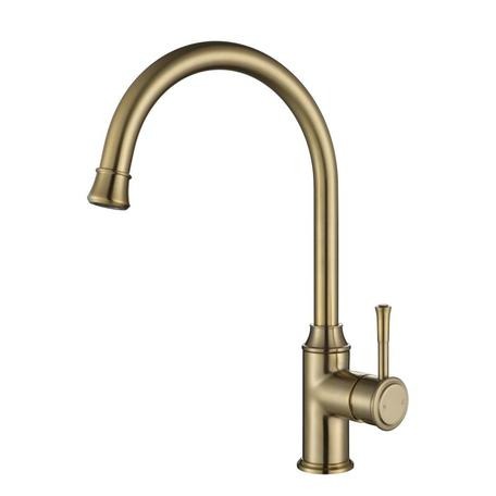 Modern National Montpellier Goose Neck Kitchen Mixer Brushed Bronze