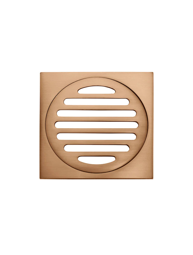 Meir Square Floor Grate Shower Drain 100mm Outlet, Lustre Bronze