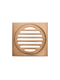 Meir Square Floor Grate Shower Drain 100mm Outlet - Brushed Bronze (Lustre Bronze)