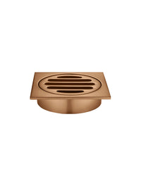Meir Square Floor Grate Shower Drain 80mm Outlet - Brushed Bronze (Lustre Bronze)
