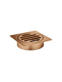 Meir Square Floor Grate Shower Drain 80mm Outlet - Brushed Bronze (Lustre Bronze)