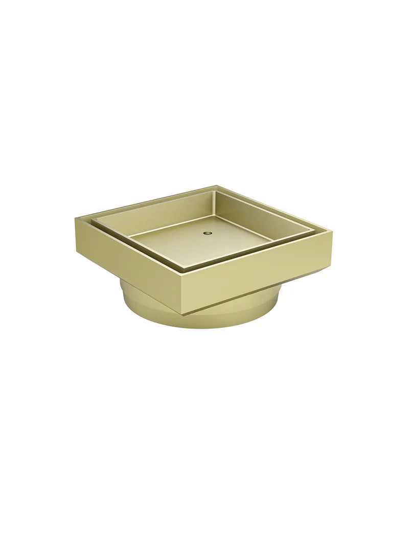 Meir Shower Waste with Tile Insert Tiger Bronze Brushed Gold