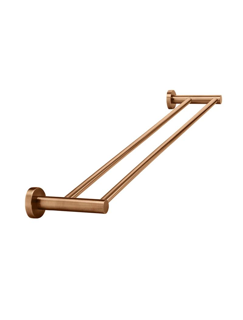 Meir Round Double Towel Rail 600mm, Lustre Bronze