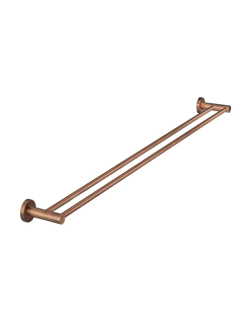 Meir Round Double Towel Rail 900mm, Lustre Bronze