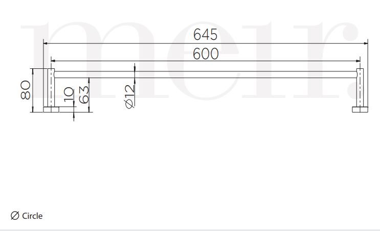 Meir Round Single Towel Rail Matte Black