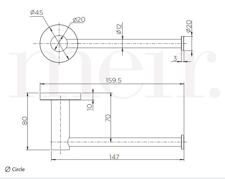 Meir Round Toilet Roll Holder - Polished Chrome