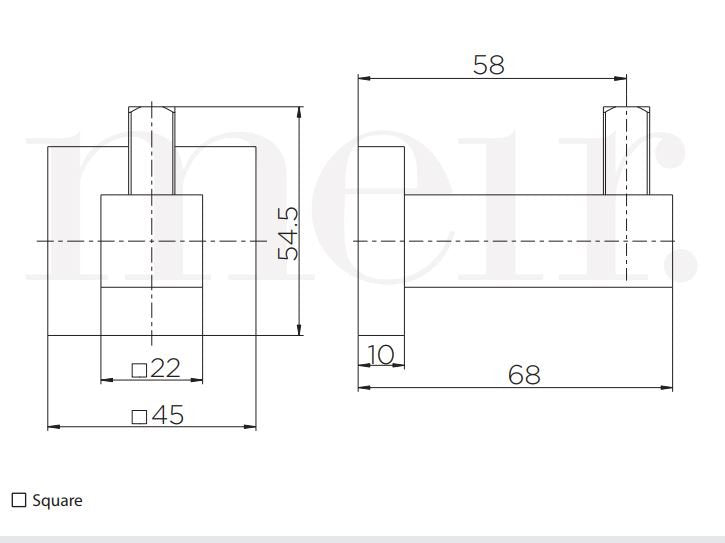 MEIR Square Robe Hook - Matte Black