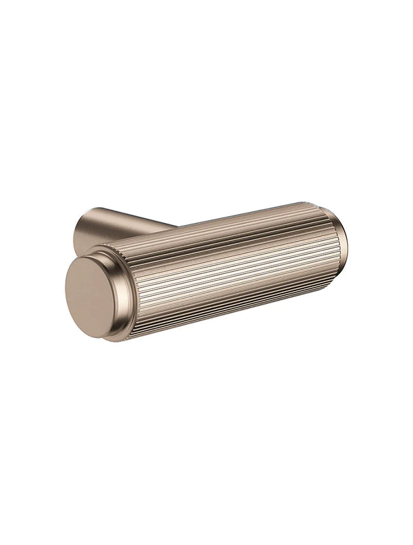 Meir Öppen T-Pull Cabinet Handle Linear Knurled - Champagne