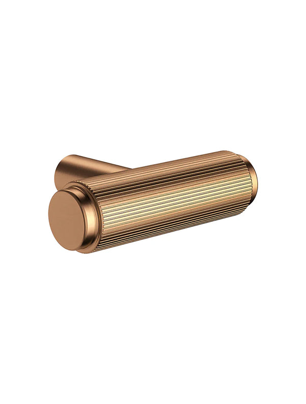 Meir Öppen T-Pull Cabinet Handle Linear Knurled - Luster Bronze