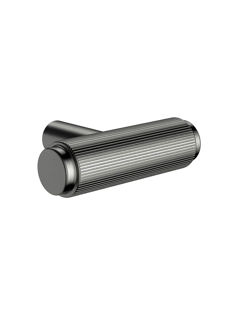 Meir Öppen T-Pull Cabinet Handle Linear Knurled - Shadow Gunmetal