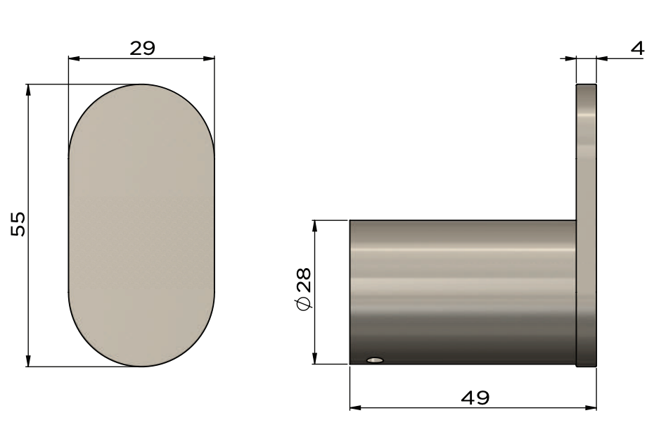 Meir Curvaé Single Robe Hook Gunmetal