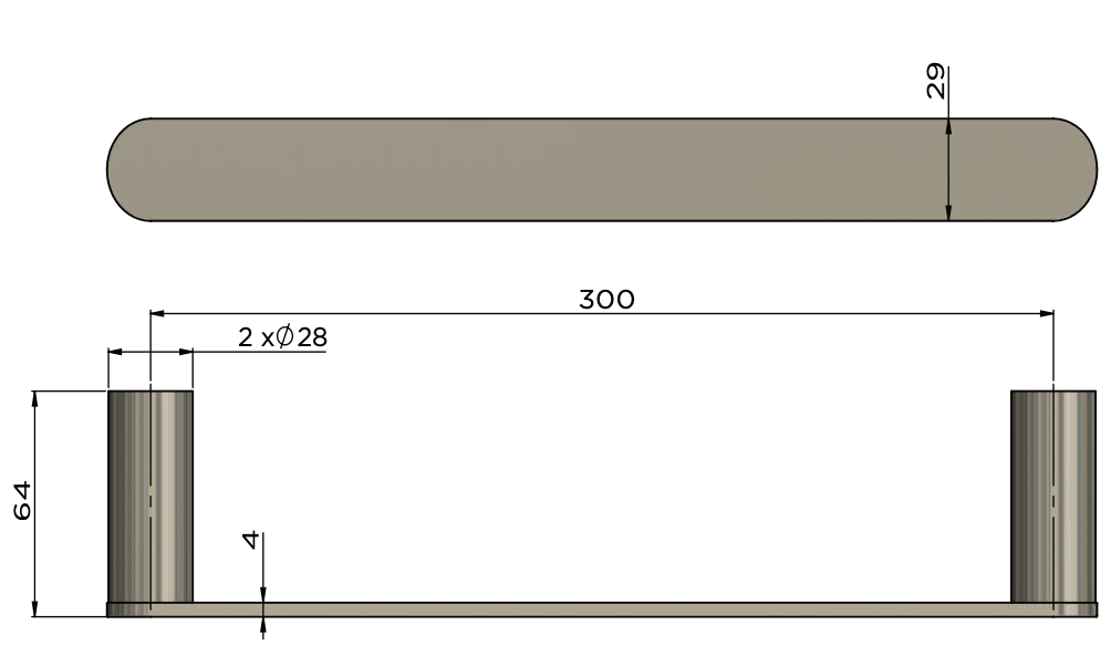 Meir Curvaé Single Towel Rail 300mm Polished Chrome