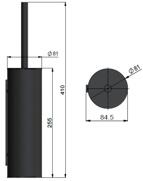 Meir Round Toilet Brush & Holder - Matte Black