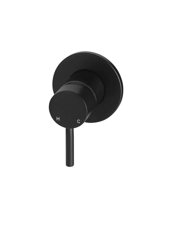 Meir Round Wall Mixer Short Pin Lever Matte Black