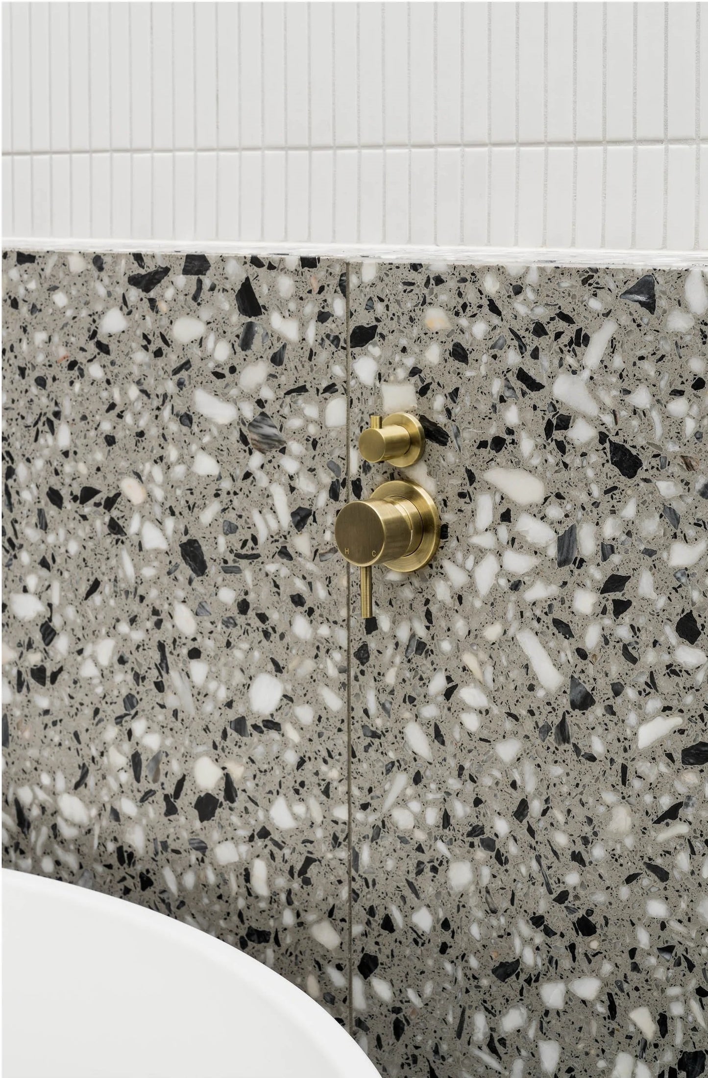 Meir Round Diverter Mixer in Tiger Bronze Gold