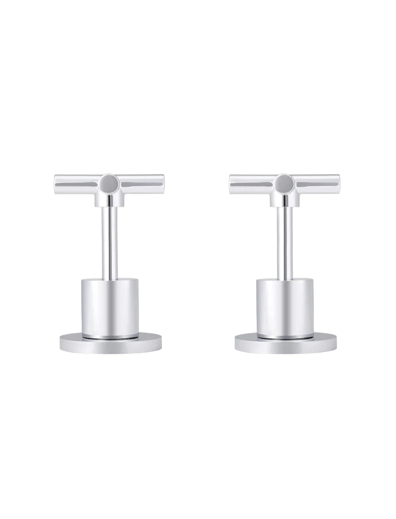 Meir Round Cross Jumper Valve Wall Top Assemblies Polished Chrome