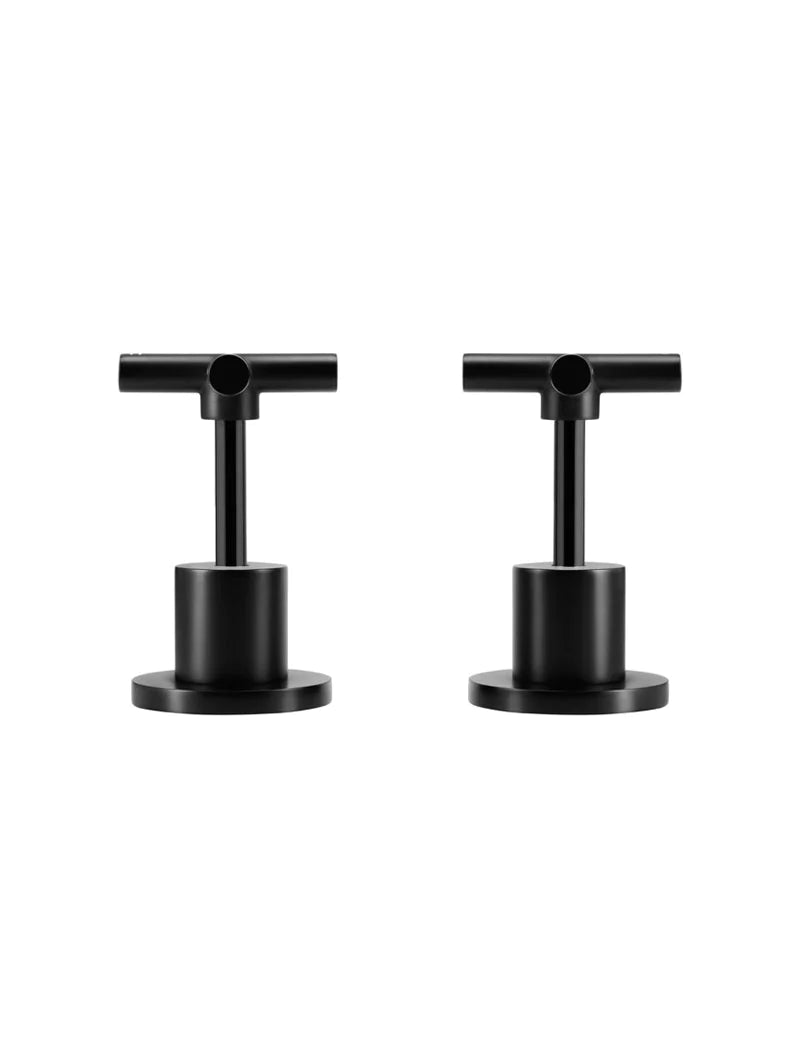 Meir Round Cross Jumper Valve Wall Top Assemblies Matte Black