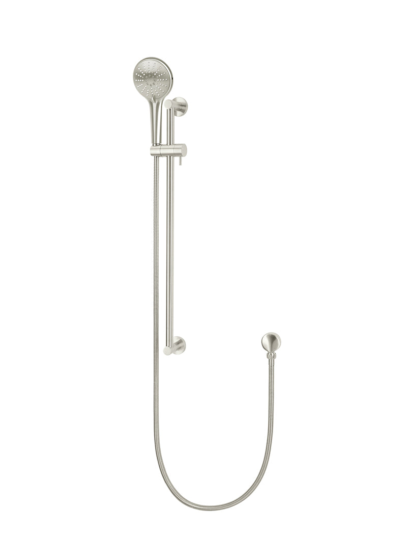 Meir Round Three Function Hand Shower on Rail Column - PVD Brushed Nickel — image 1