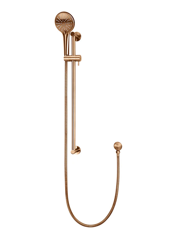 Meir Round Three Function Hand Shower on Rail Column, Lustre Bronze