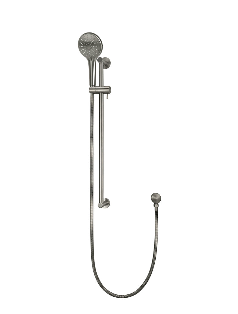 Meir Round Three Function Hand Shower on Rail Column - Shadow Gunmetal — image 1