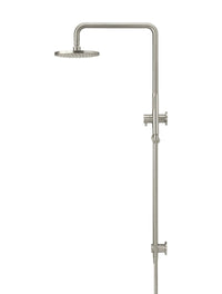 Meir 2-in-1 Twin Round Combination Shower Rail 200mm Rose & Hand Shower - Warm Brushed Nickel