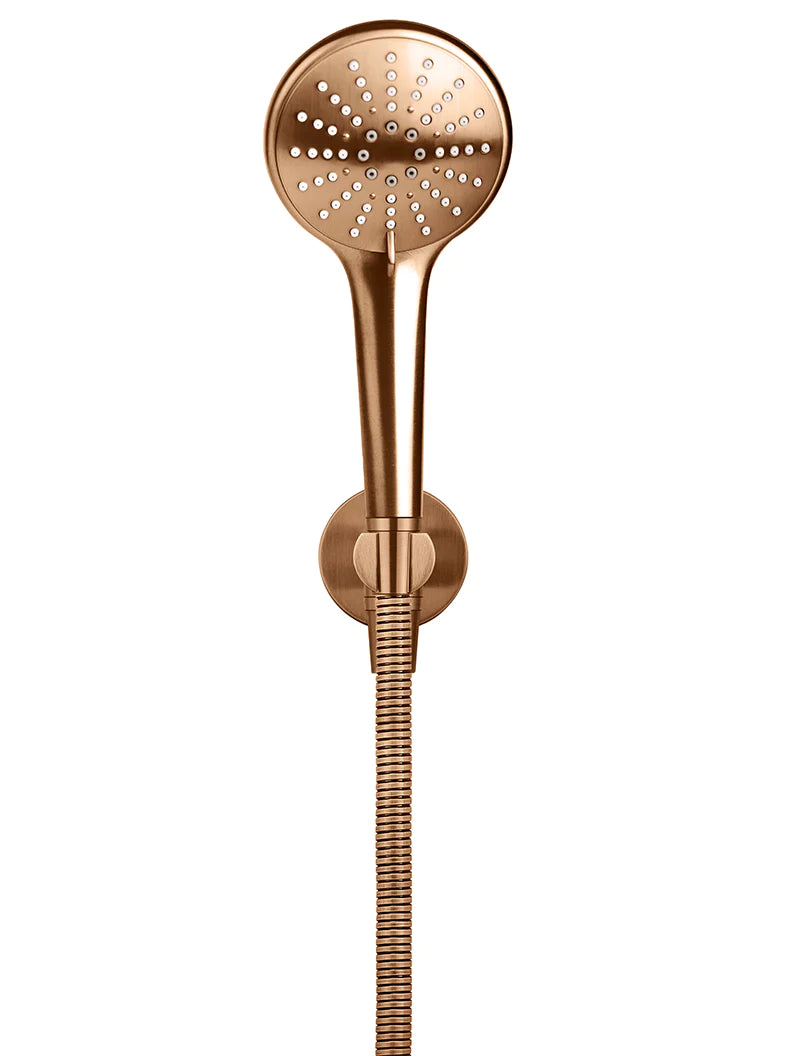 Meir Round Three Function Hand Shower on Fixed Bracket, Lustre Bronze