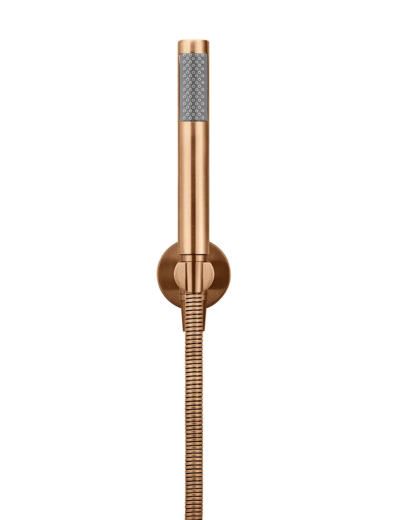 Meir Round Hand Shower on Fixed Bracket, Lustre Bronze