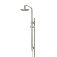 Meir 2-in-1 Twin Round Combination Shower Rail 200mm Rose & Hand Shower - Warm Brushed Nickel