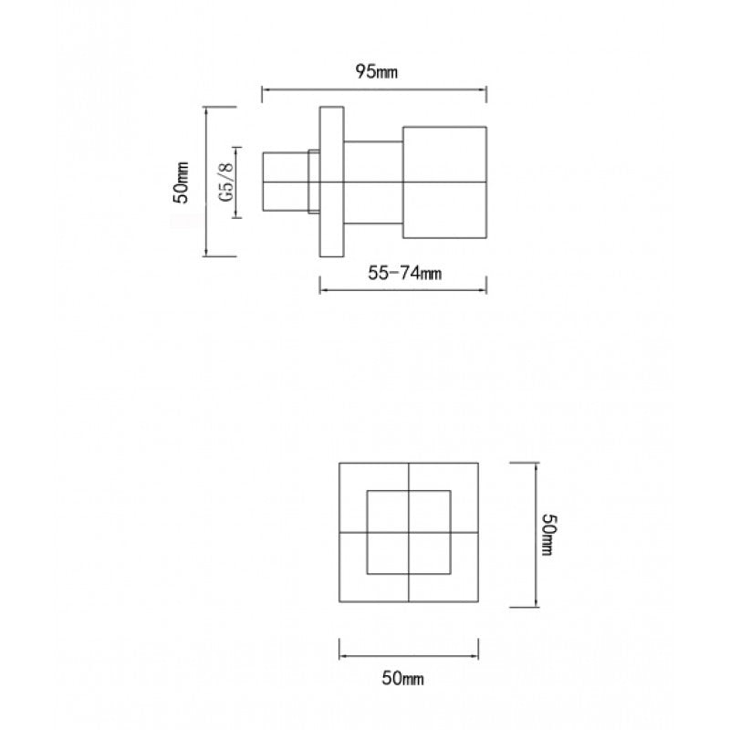 Ottimo Chrome Cubic Shower Wall Taps