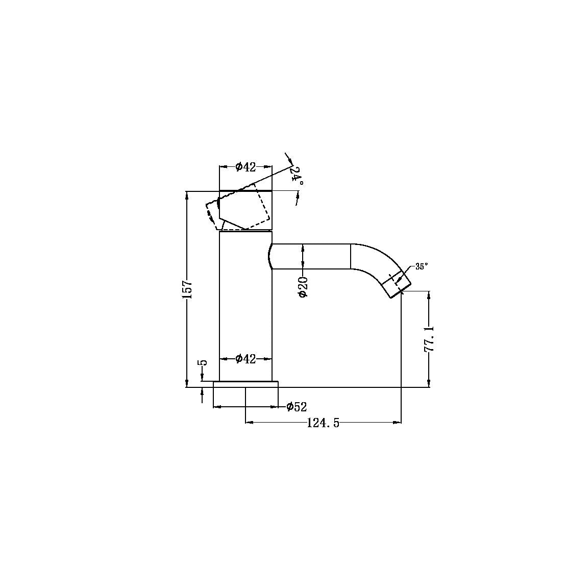 Nero Zen SS316L Basin Mixer Handless Graphite