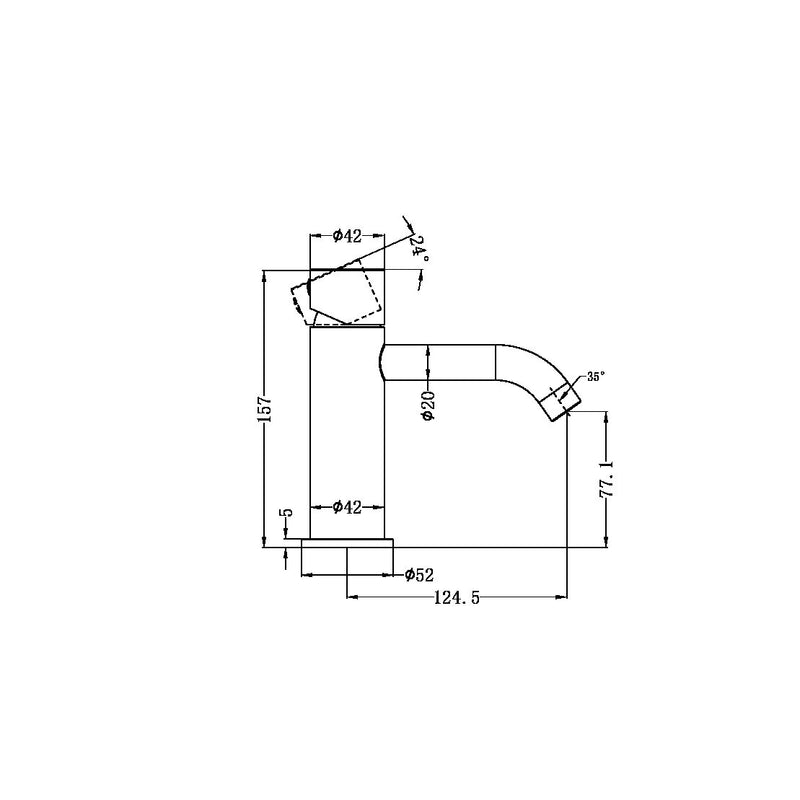 Nero Zen SS316L Basin Mixer Handless Graphite