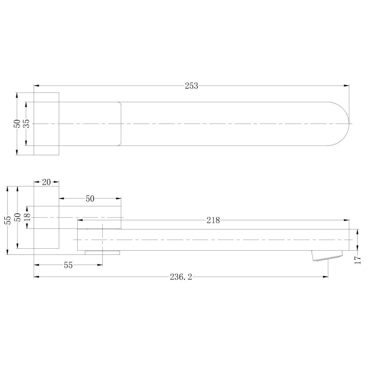 Nero Bianca/Ecco Swivel Bath Spout Chrome