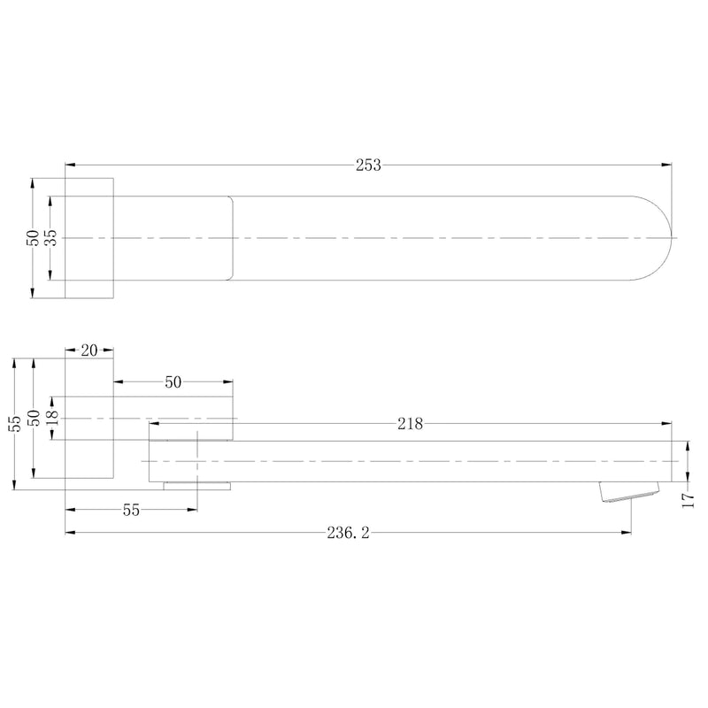 Nero Bianca/Ecco Swivel Bath Spout Chrome