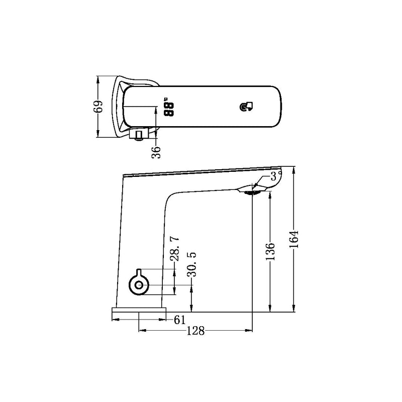 Nero Claudia Sensor Mixer Gun Metal - White Tap