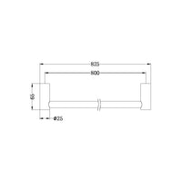 Nero 800mm New Mecca Single Towel Rail - Brushed Nickel