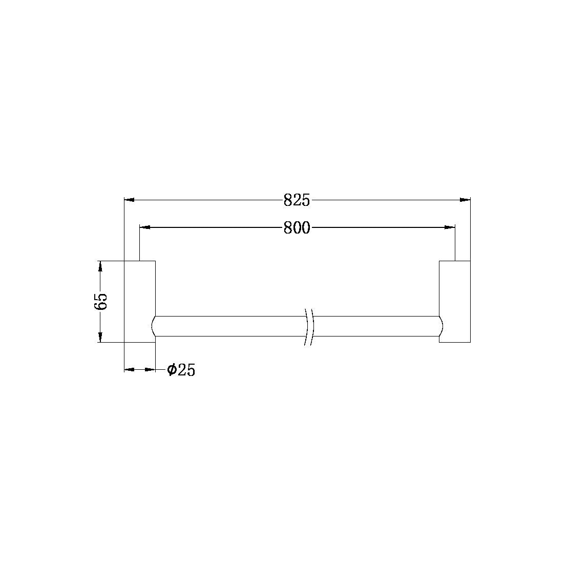 Nero New Mecca Single Towel Rail 800mm Brushed Gold