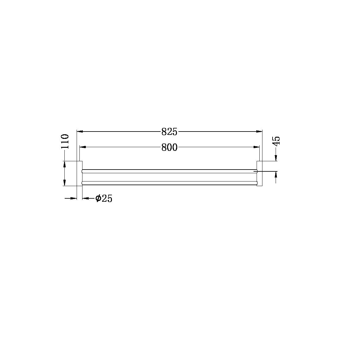 Nero New Mecca Double Towel Rail 800mm Chrome