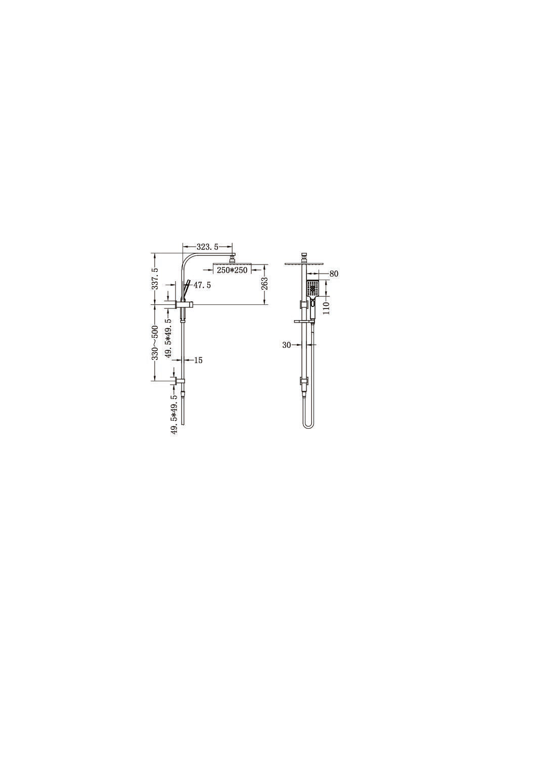 Nero Celia Bianca 2 in 1 Square Head Shower Set Gun Metal