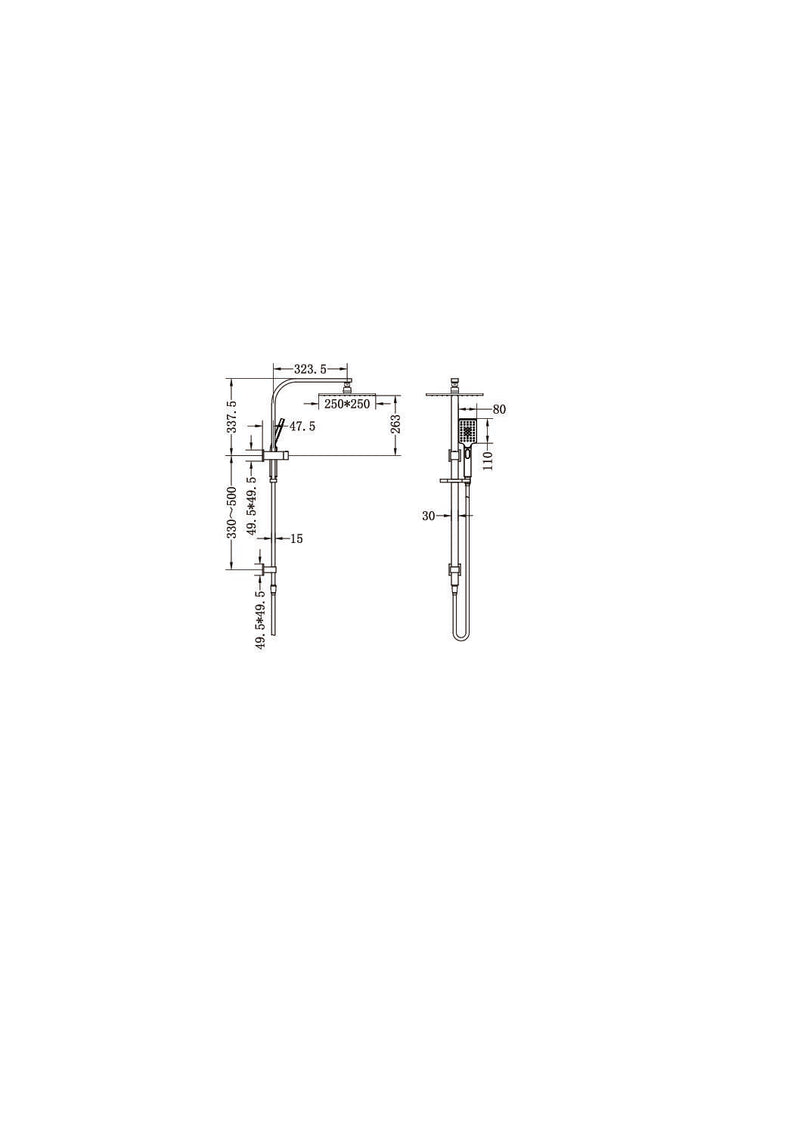 Nero Celia Bianca 2 in 1 Square Head Shower Set Gun Metal