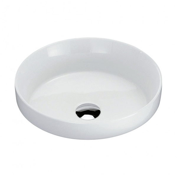 Ovia 360x360x120mm Gloss White Semi Inset Round Basin Ceramic No Overflow