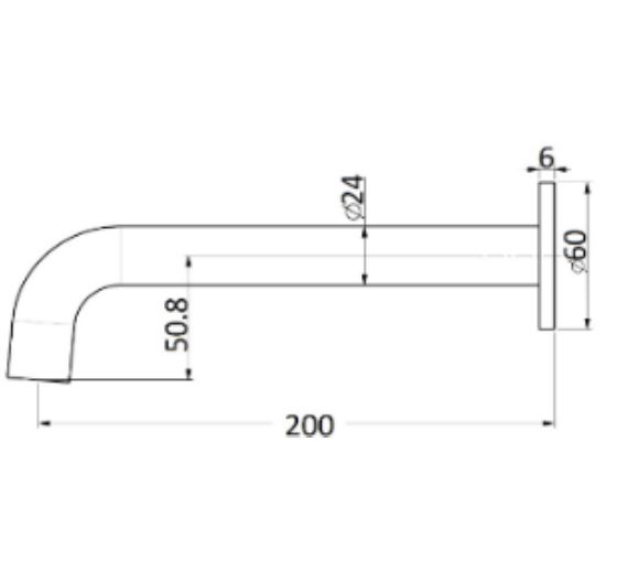 Ovia Milan Wall Mounted Spout Matte Black