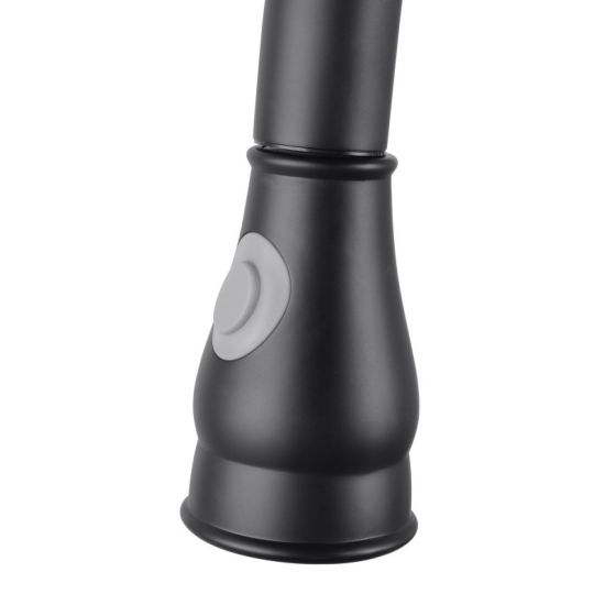 Aquaperla Euro Round Electroplated Black Vintage 360° Swivel Pull Out Kitchen Sink Mixer Tap Solid Brass