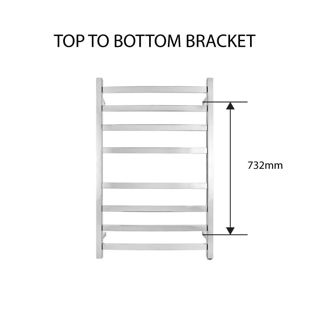 912x620x120mm Chrome Electric Heated Towel Rack 8 Bars