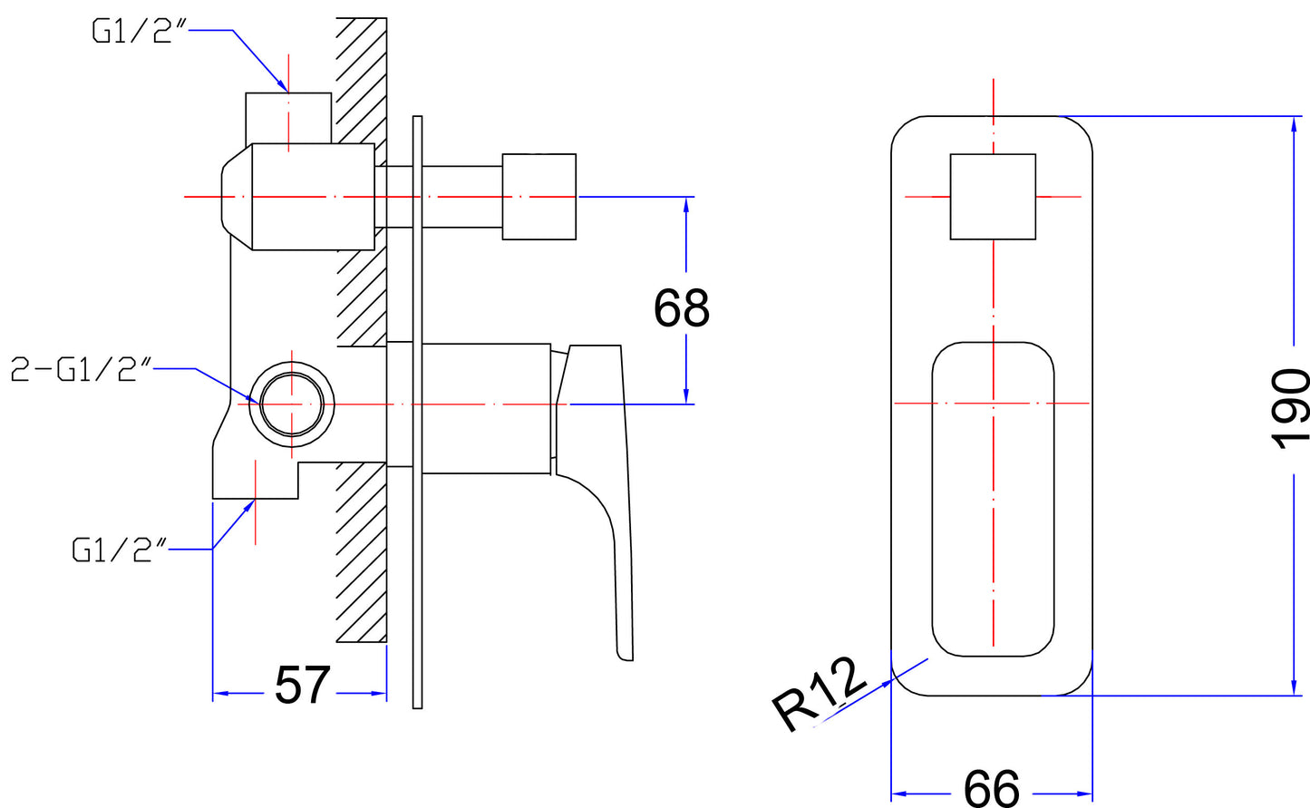 Eden Soft Square Diverter Mixer Chrome