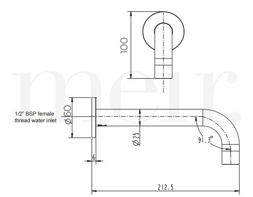 Meir Round Curved Spout 200mm Chrome