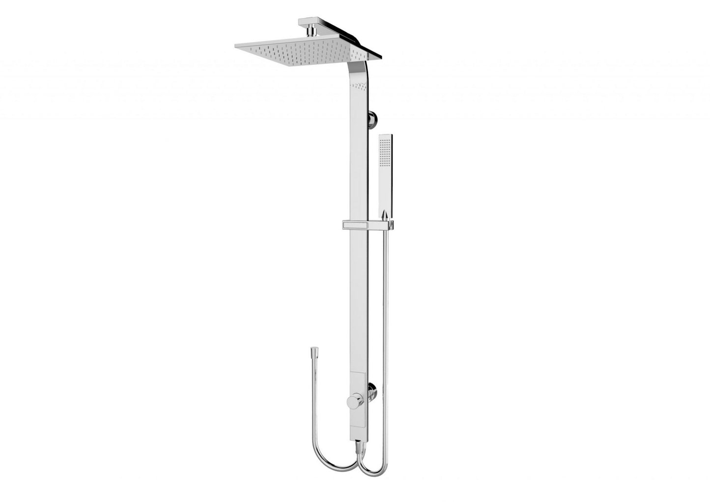Nero Rain Square Shower Set Double Hose Chrome