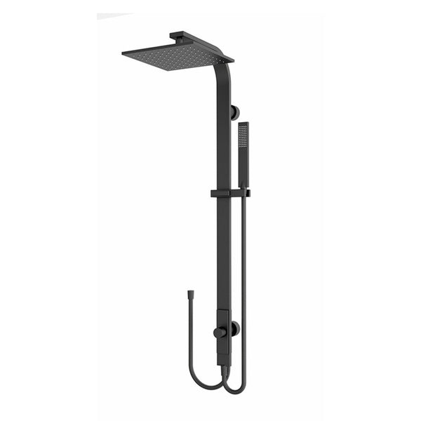Nero Rain Square Shower Set Double Hose Matte Black