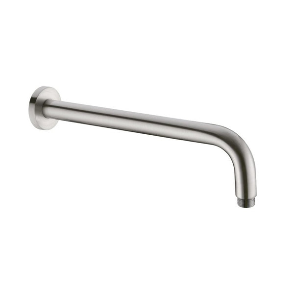 Nero Round Wall Shower Arm 330mm Brushed Nickel